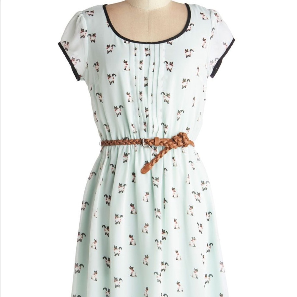 ModCloth Meows the Moment Dress, cat print